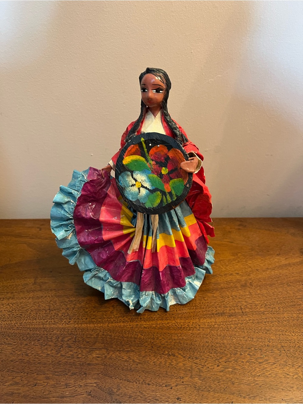 Vintage Mexican Traditional Handmade Folk Art Paper Mache Dancer - Picture 7 of 7